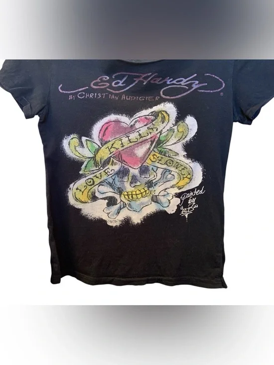 Ed Hardy by Christian Audigier “Love Kills Slowly" Tattoo Design Painted by “ED” - Picture 4 of 9